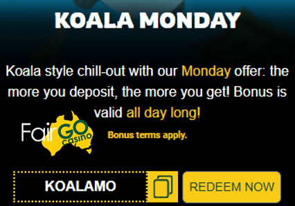 Exclusive bonus codes for existing players at Fair Go Casino in Australia