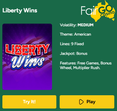 pokies available at Fair Go Casino