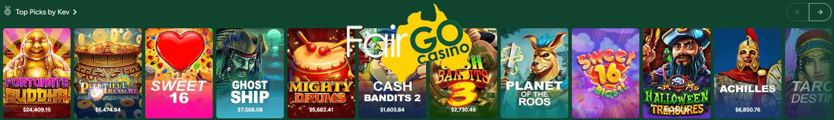 Fair Go Casino's diverse game collection